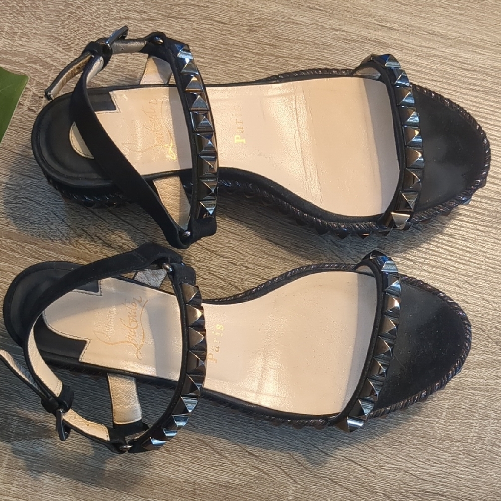 Christian Louboutin Black Studded Sandals